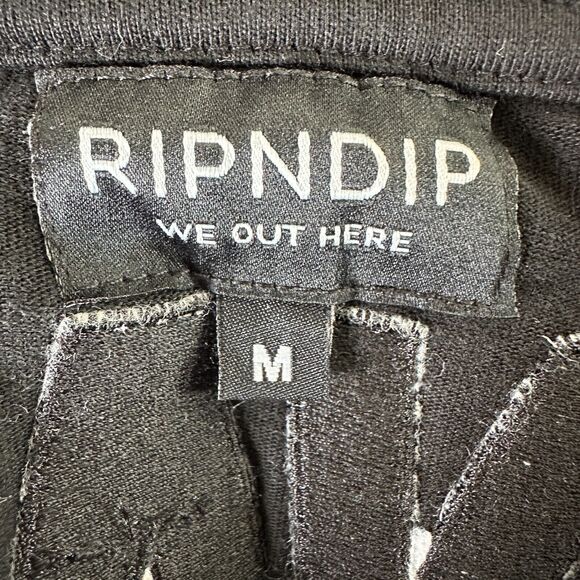 RIPNDIP Black Crew Neck Short Sleeve Tee Savage 1 Logo On Back M - Picture 7 of 13